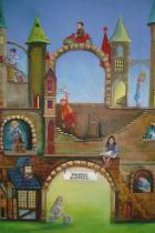 South African Artist Erna Louw - Grannies Fantasy Castle - Oil on Canvas
