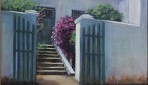 South African Artist Erna Louw - Groot Constantia - Oil on Board