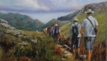 South African Artist Erna Louw - Walking Silvermine - Oil on Canvas